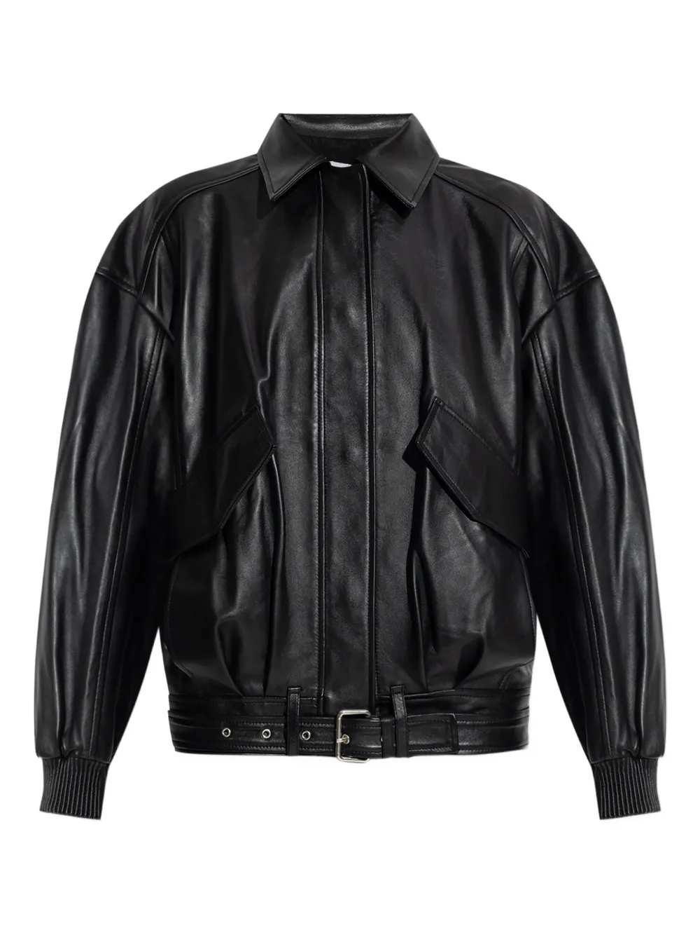 IRO belted leather jacket Zwart