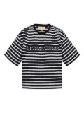 Michael Michael Kors striped-pattern logo-patch T-shirt - Black