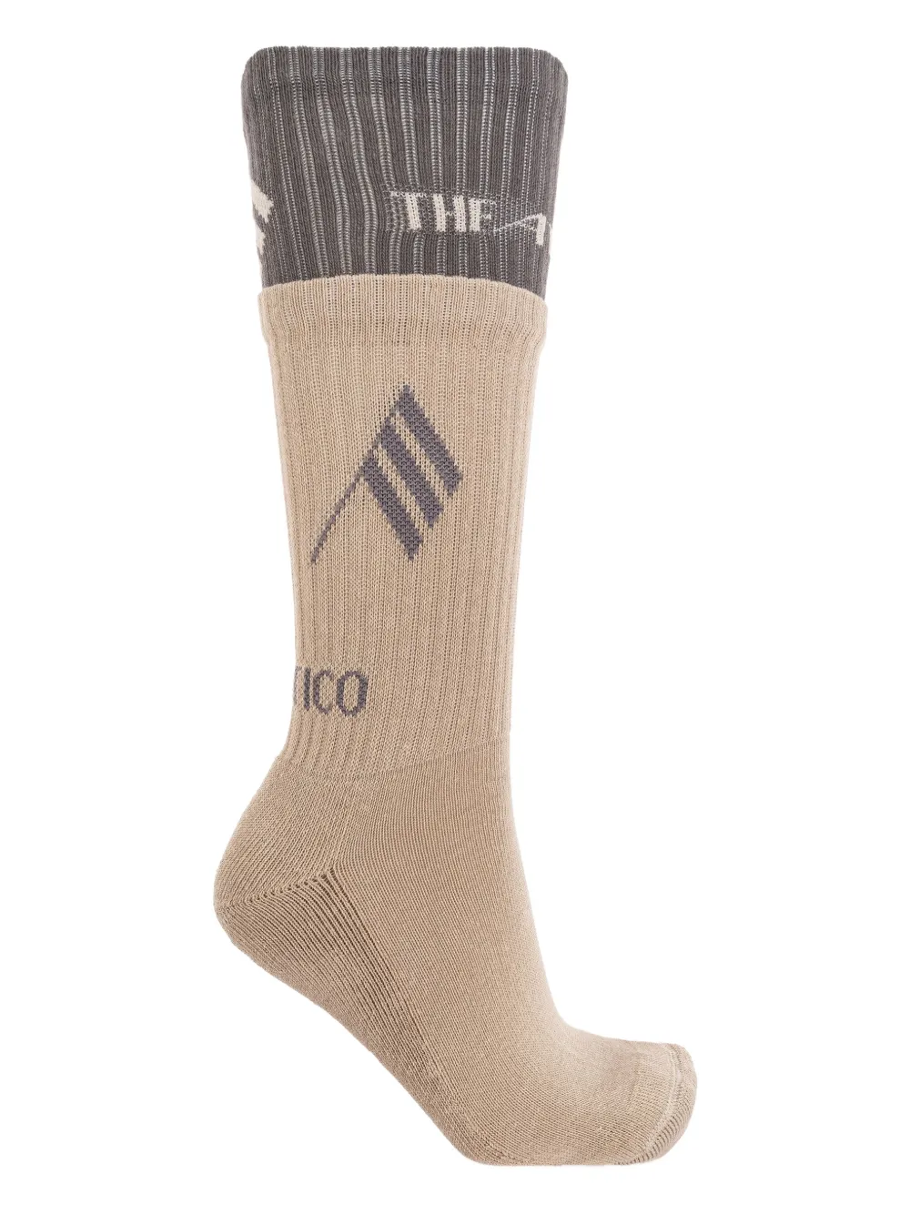 The Attico flag-logo cotton socks Beige