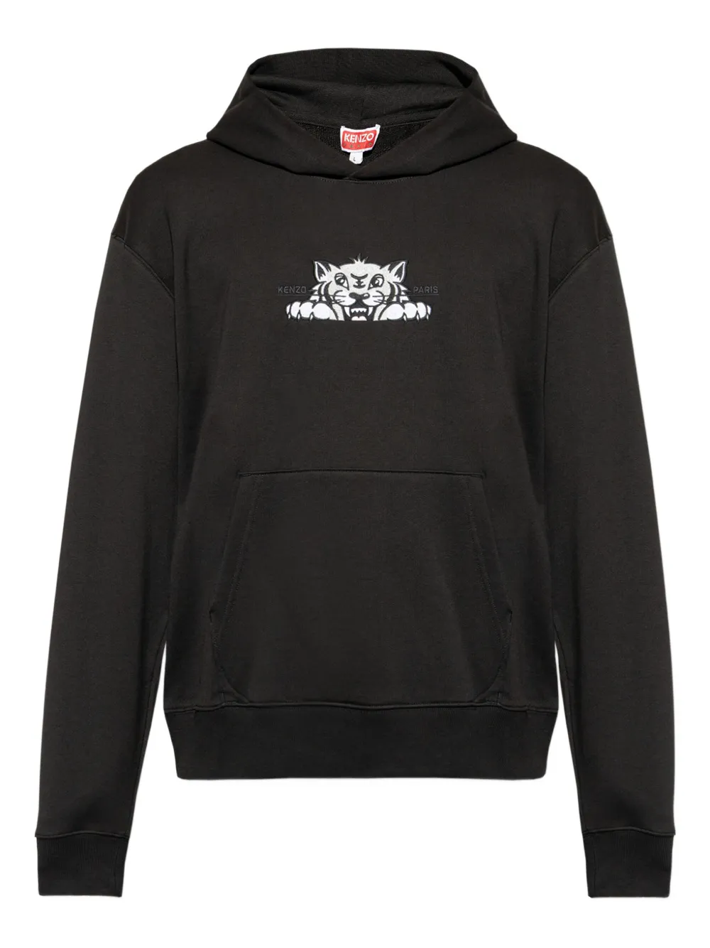 Kenzo logo-embroidered hoodie Zwart