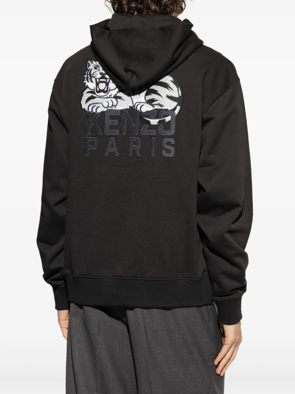 Kenzo Hoodie met geborduurd logo Zwart
