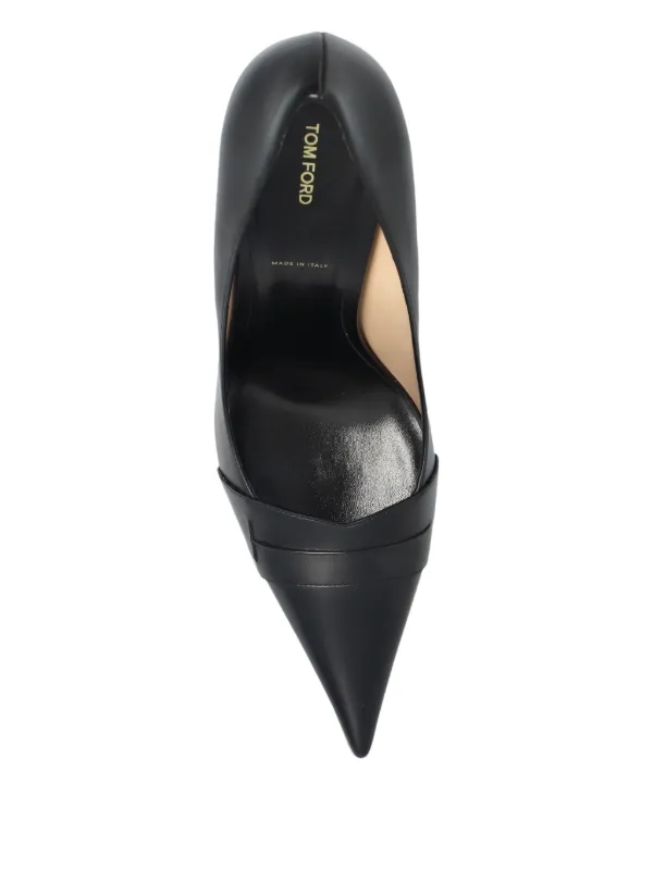 TOM FORD 110mm Eva Pointed-toe Leather Pumps in Black, view 4