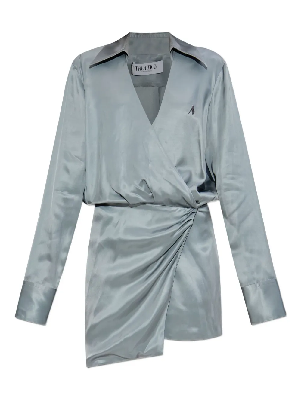 The Attico wrap-front mini dress Blauw
