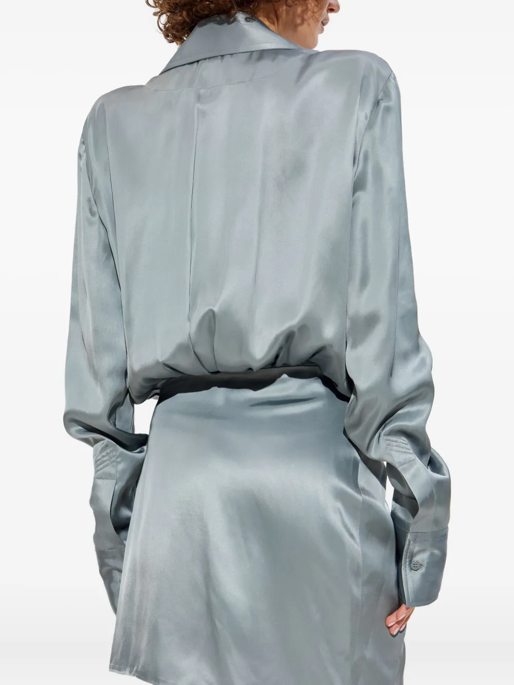 The Attico wrap-front mini dress Blauw