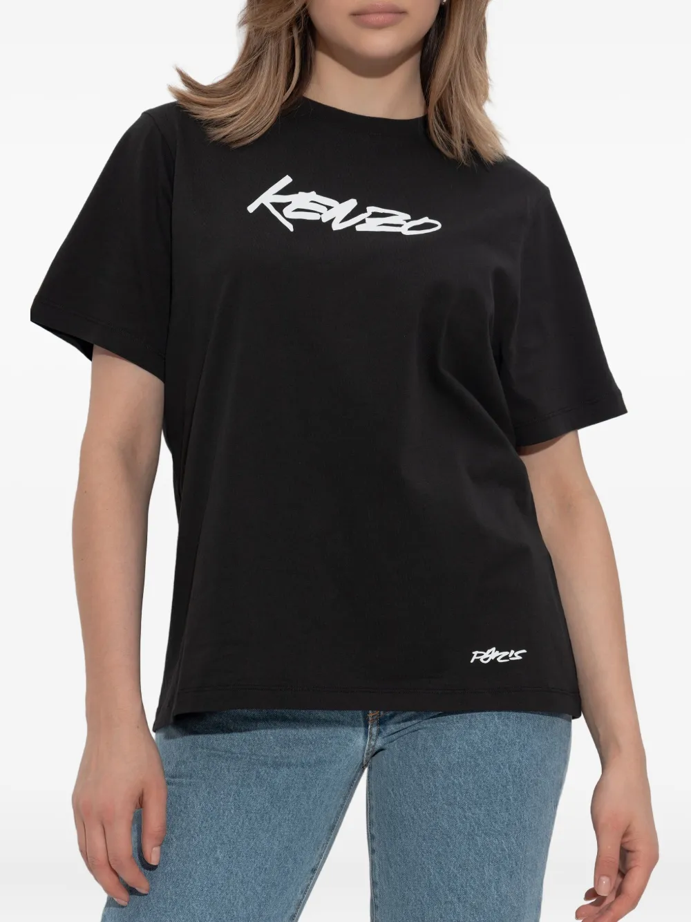 Kenzo logo-print T-shirt Zwart