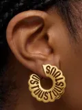 TOUS Miranda flower-shaped logo hoop earrings - Gold