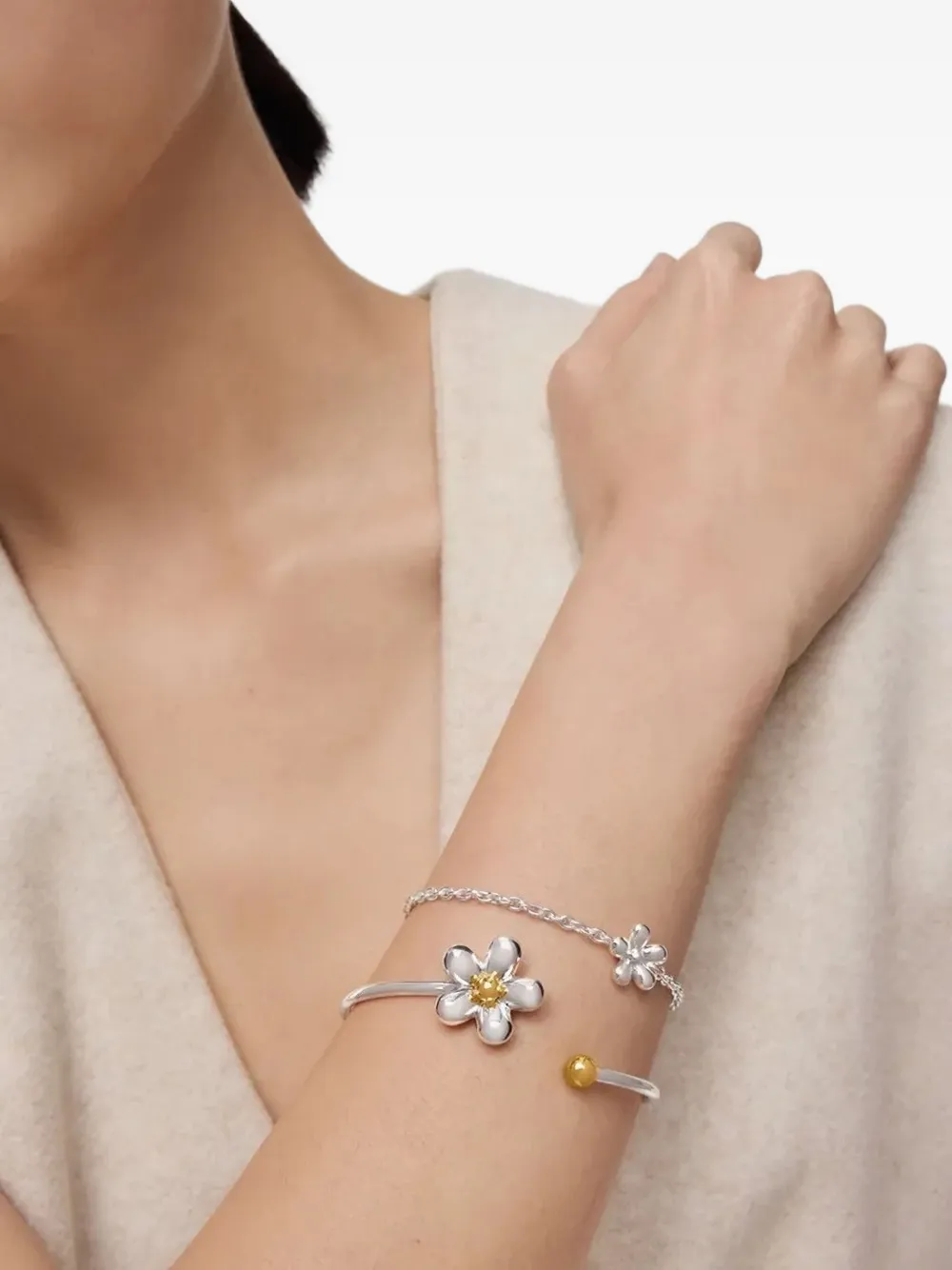 Tous Flower Chain Bracelet In Neutral