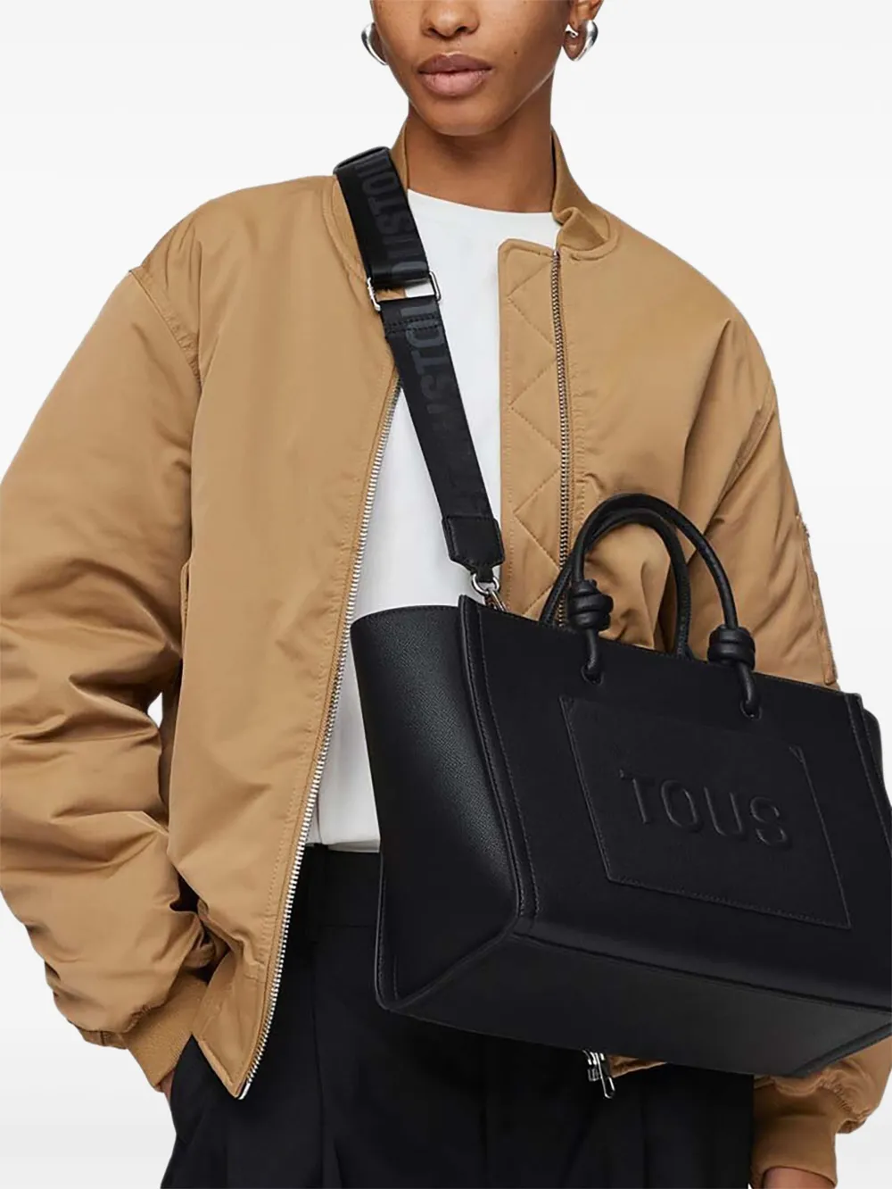 TOUS Amaya medium shopper met geknoopt handvat - Zwart