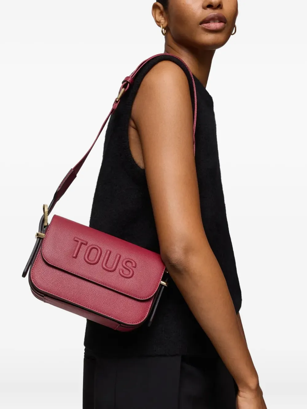 Tous Embossed Logo Cross Body Bag In Red