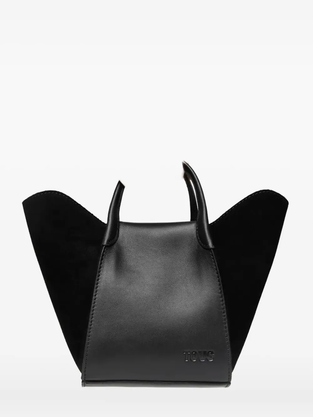 Tous Small Tulip Suede Tote Bag In Black