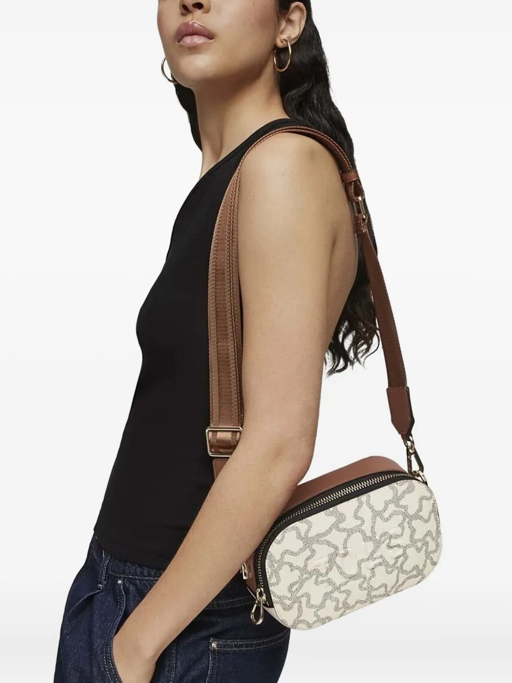 Tous Reporter Kaos Icon Bear-print Top-handle Bag In Neutral