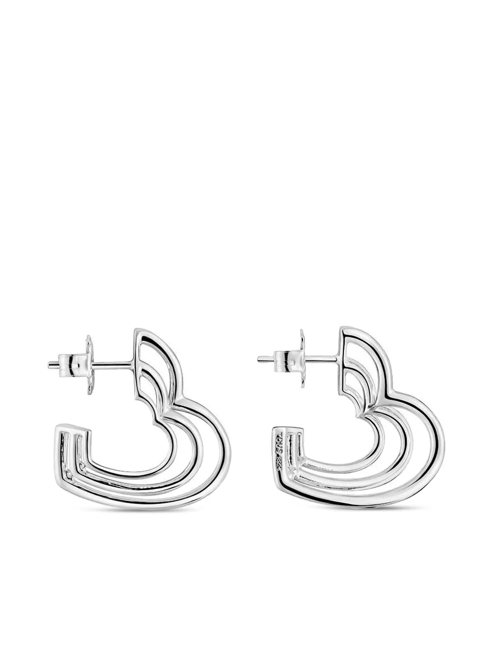 TOUS Bickie ハート ピアス - シルバートーン TOUS Bickie ハート ピアス - シルバートーン