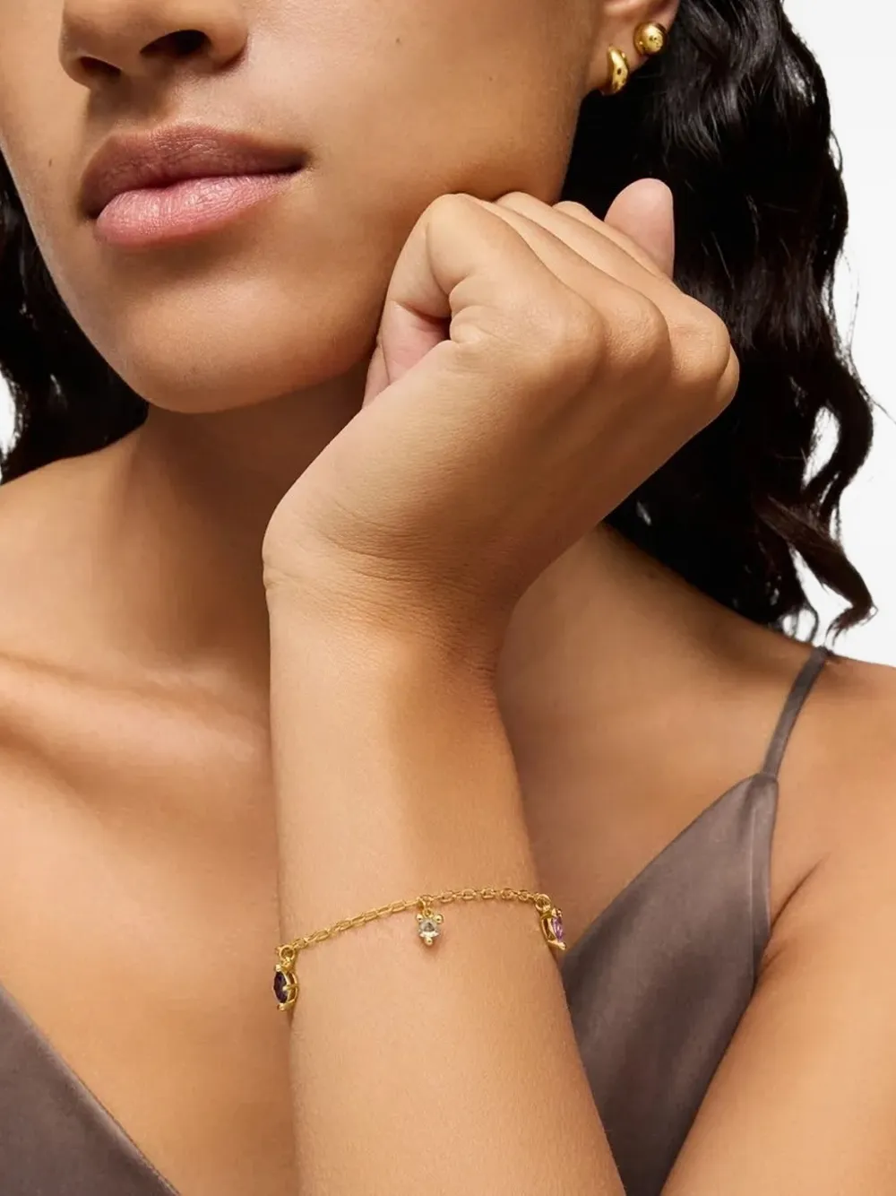 TOUS gemstone charm bracelet - Goud