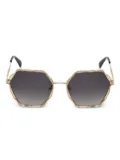 TOUS geometric-frame temple-detail sunglasses - Gold
