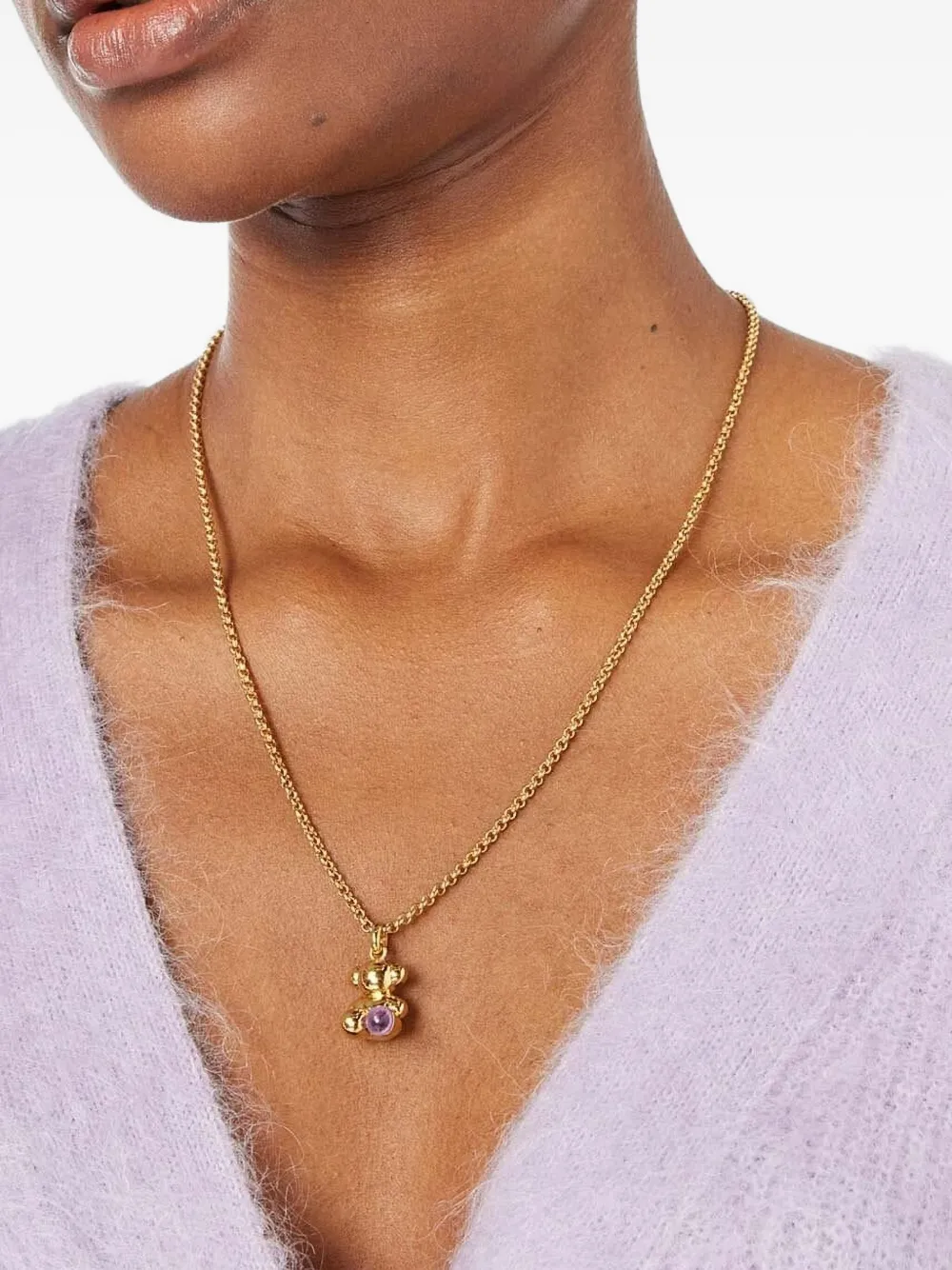 TOUS bear amethyst necklace - Geel