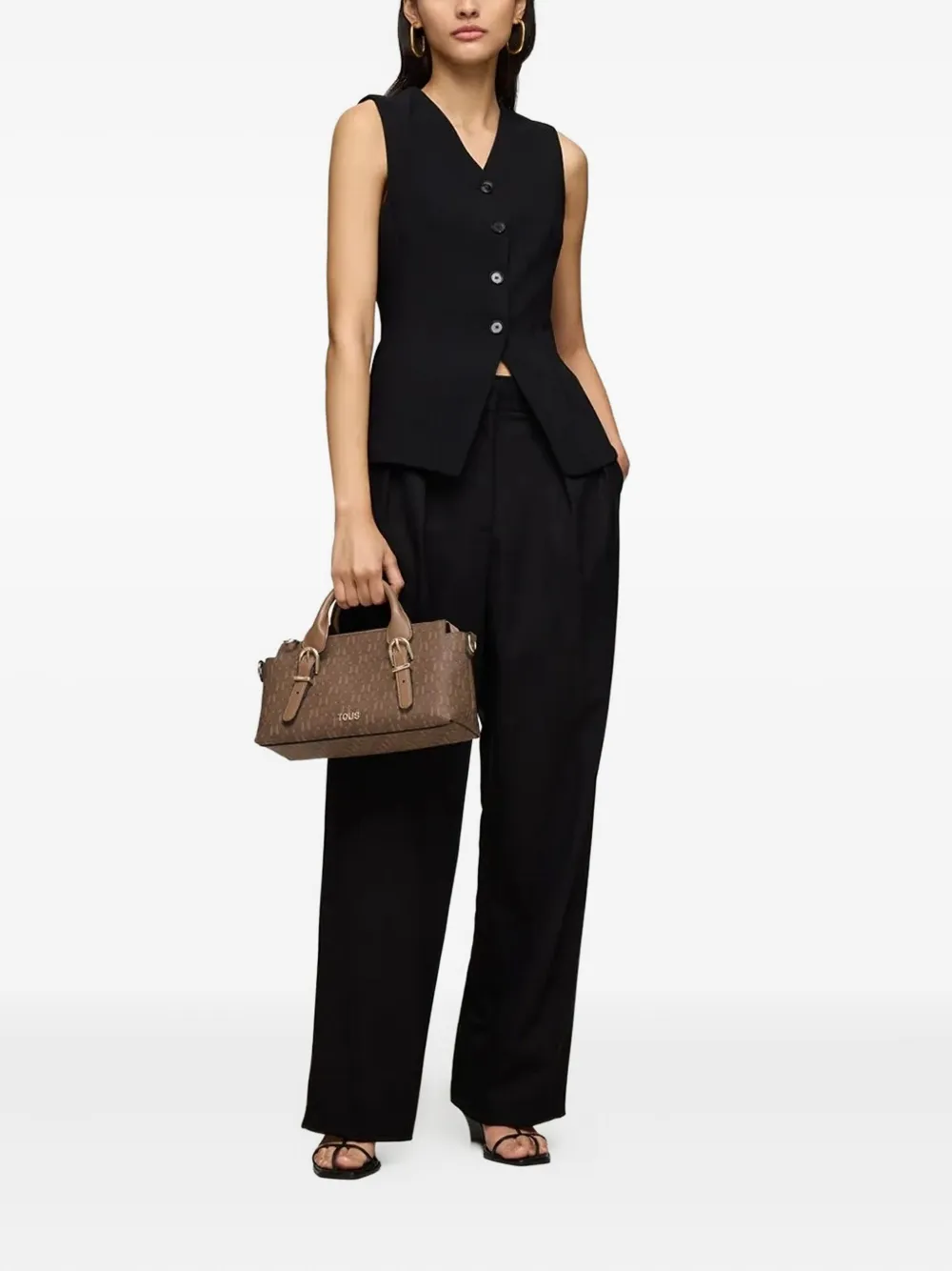 TOUS Shopper met monogram en gesp Bruin