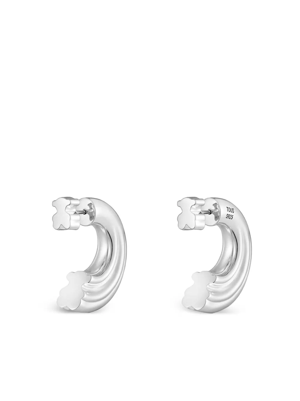 TOUS bear-motif half-hoop earrings - Zilver