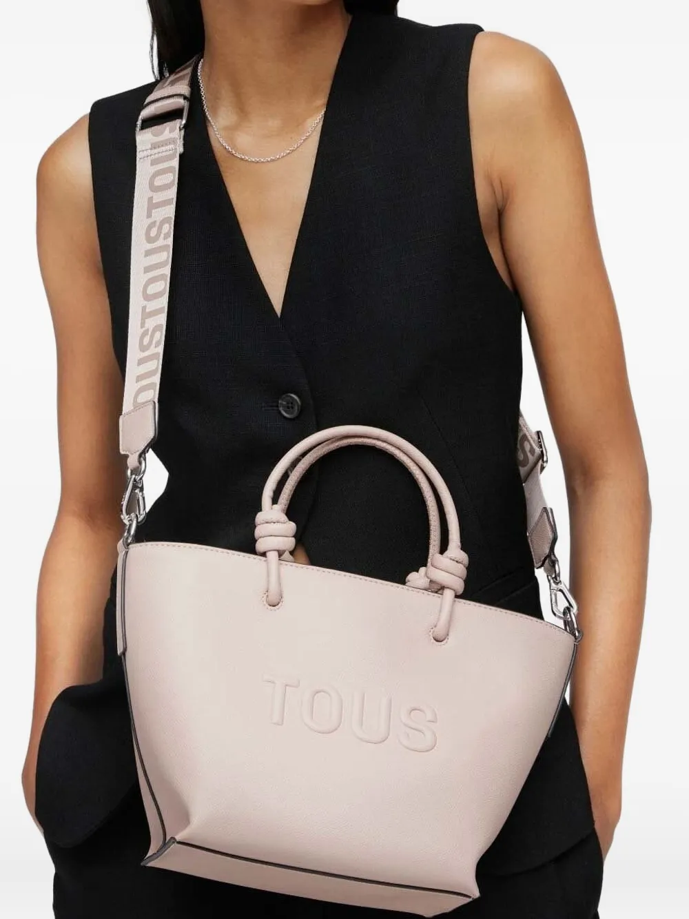 Tous Medium La Rue Knotted-handle Tote Bag In Pink