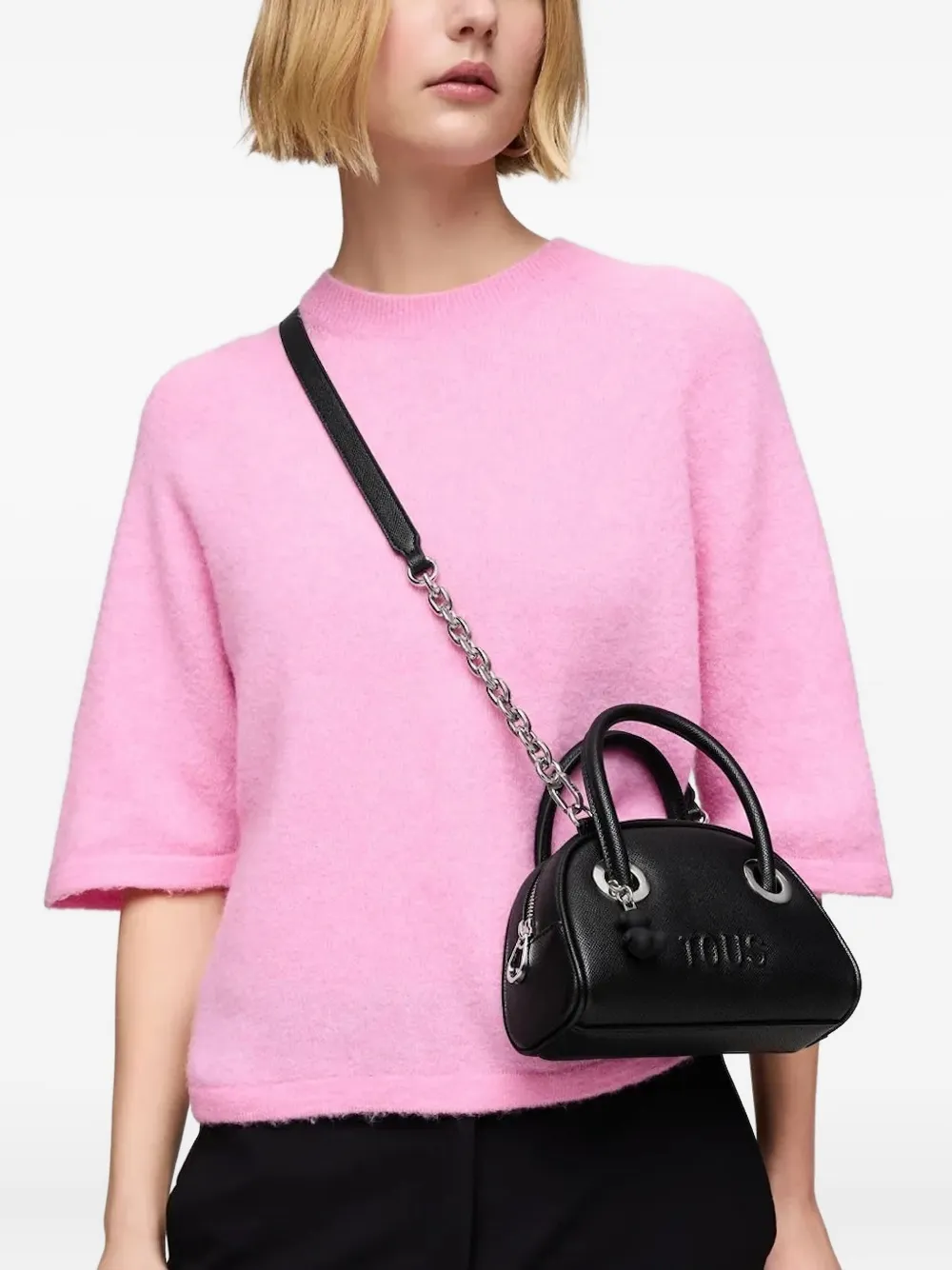 Tous Small Bowling Dome-shaped Cross Body Bag In Black