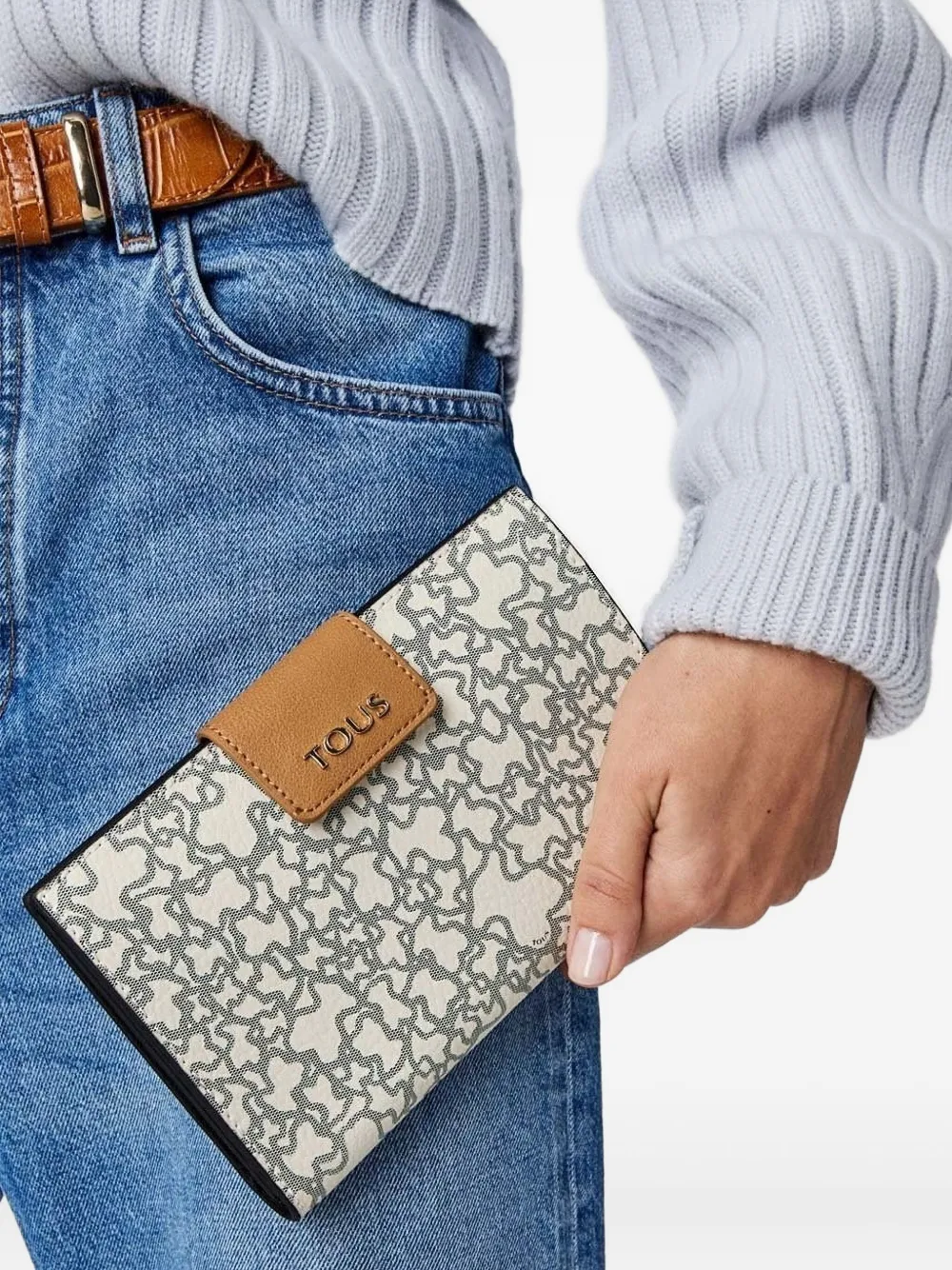 TOUS Kaos bear-print clasp mini wallet - ニュートラル TOUS Kaos bear-print clasp mini wallet - ニュートラル