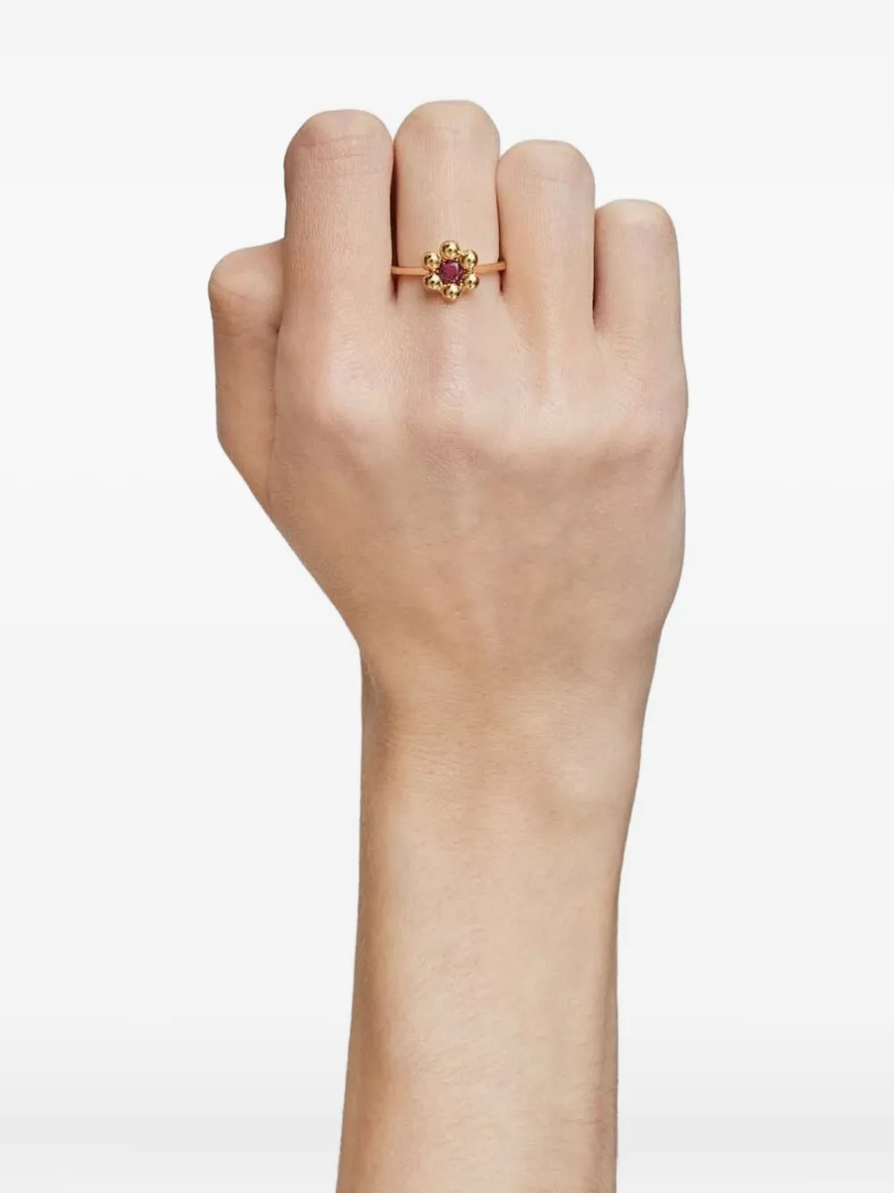Tous Beaded Flower-motif Ring In Gold