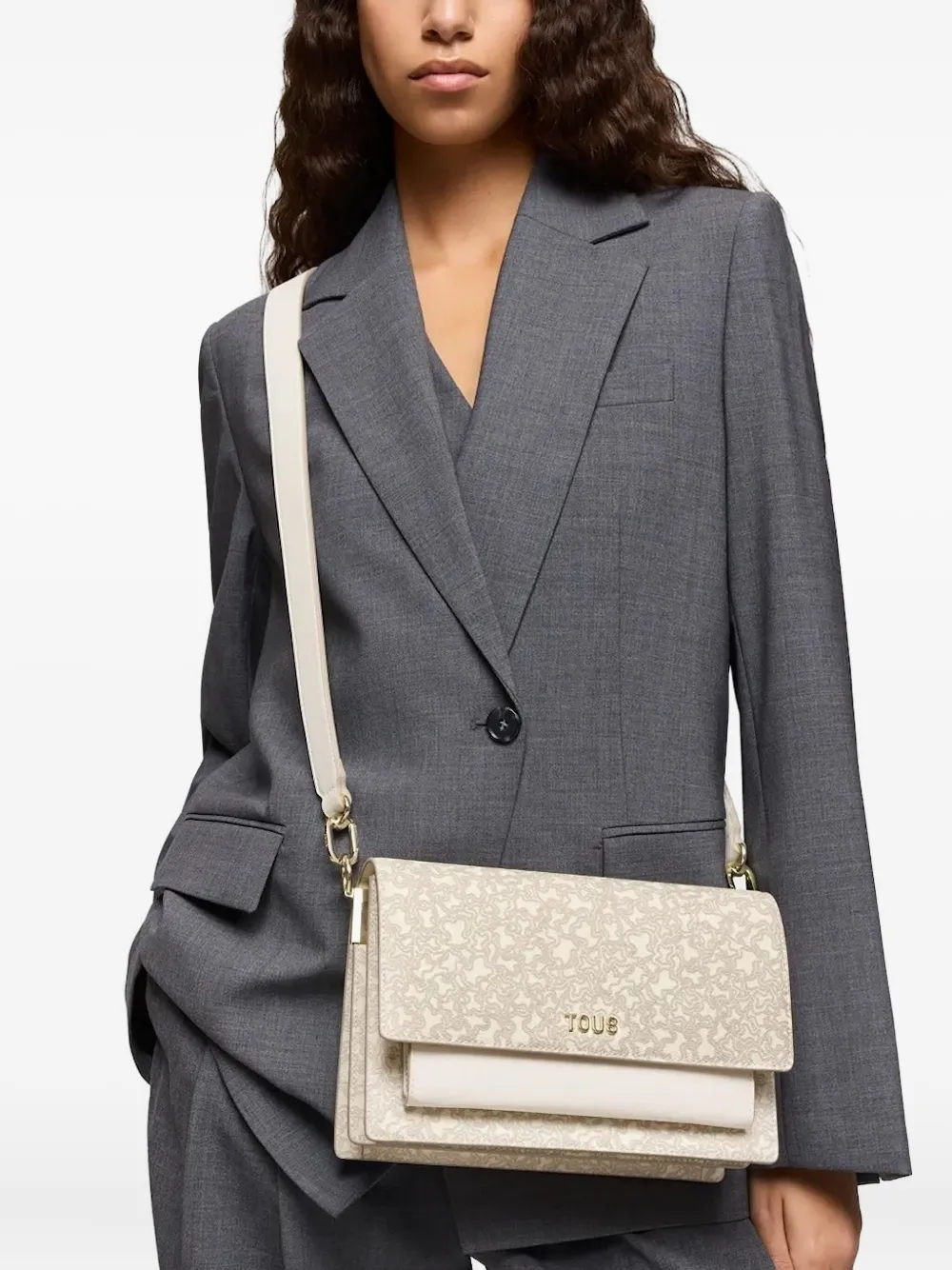 Tous Audree Floral-print Shoulder Bag In Neutral