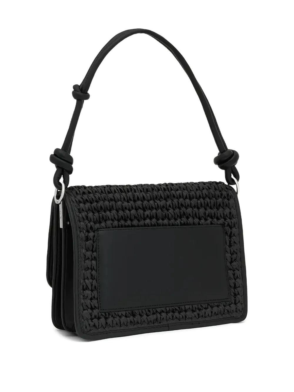 Tous Woven-texture Knotted-handle Cross Body Bag In Black