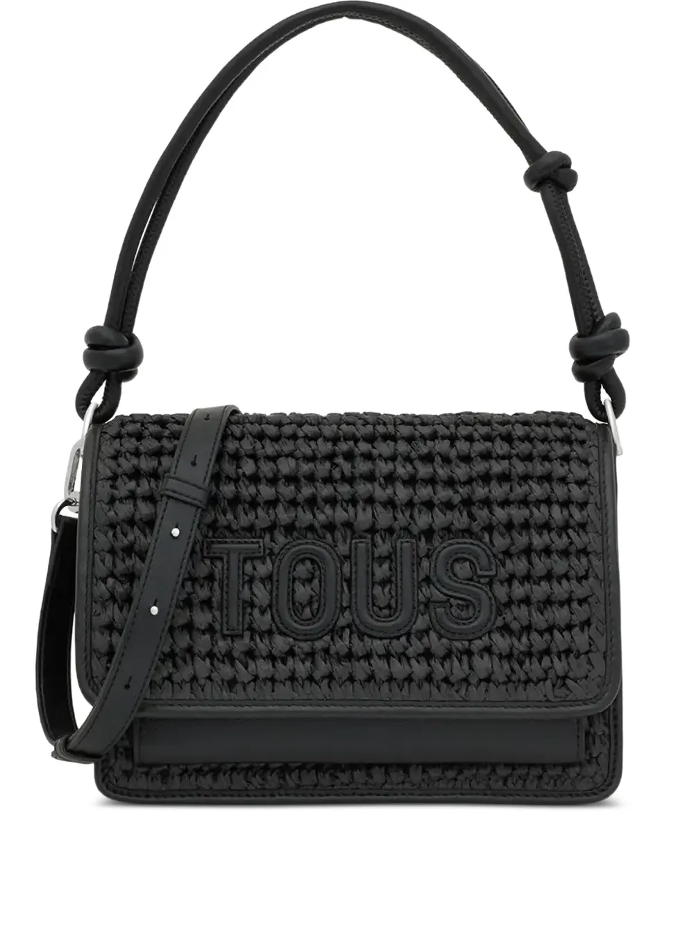 woven-texture knotted-handle cross body bag