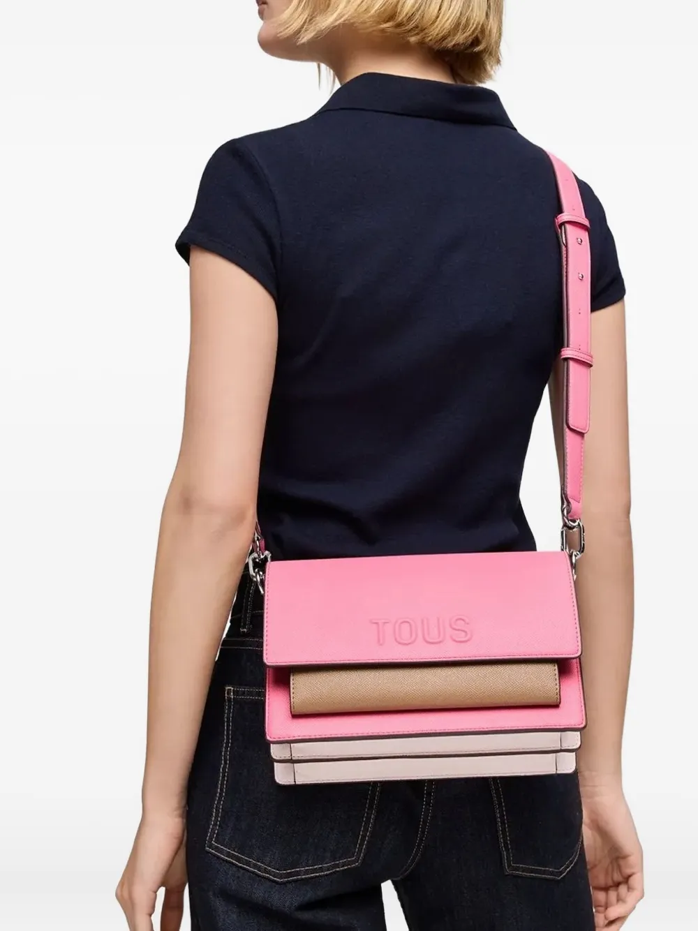 Tous Audree Saffiano Cross Body Bag In Pink