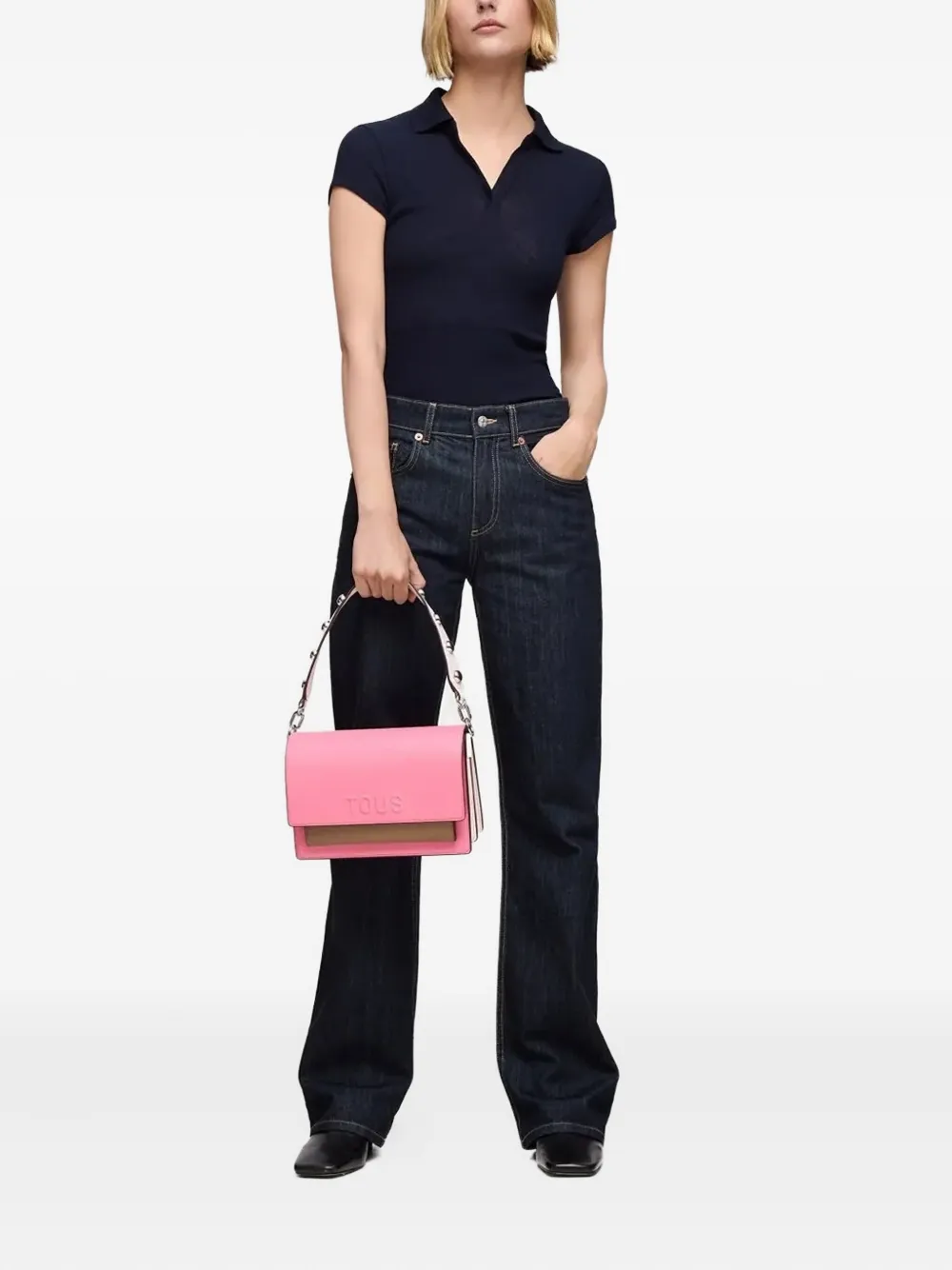 Tous Audree Saffiano Cross Body Bag In Pink
