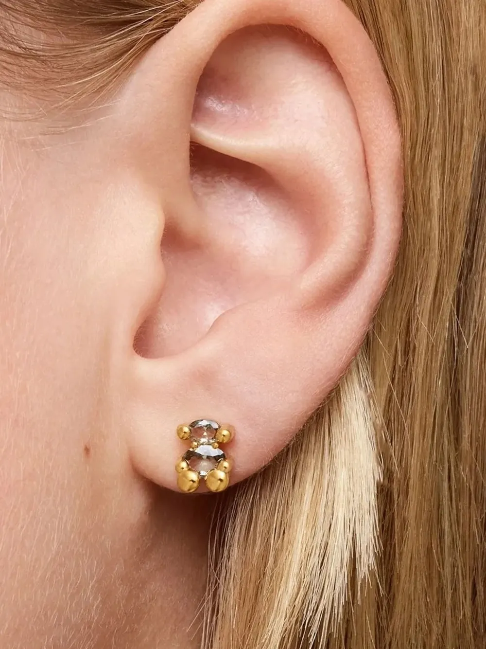 TOUS bear-shaped stone earrings - Goud
