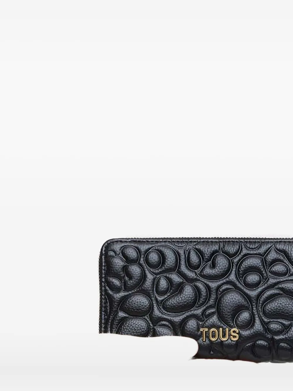 Tous Quilted Zip-around Wallet In Black