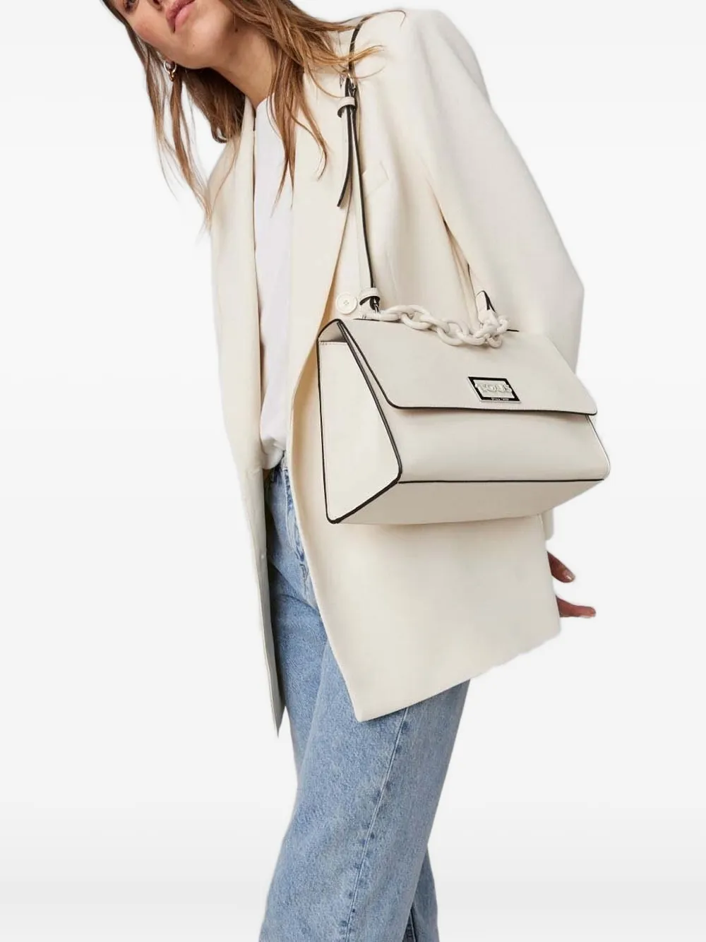 Tous Medium Shoulder Bag In White