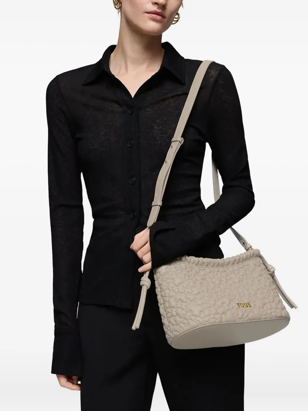 Tous Embossed Cross Body Bag In Brown
