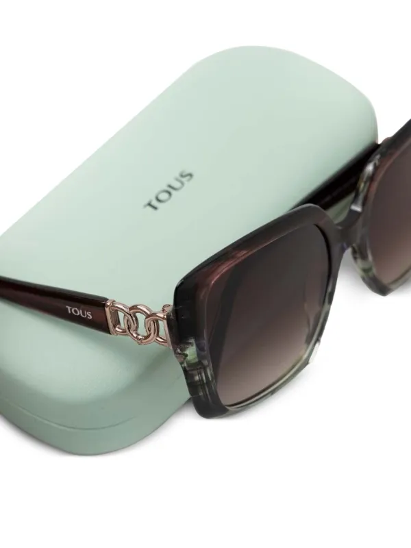 TOUS Occhiali Da Sole Donna STOB46 – Montatura Lucida Nera/Blu Trasparente – Lenti 53mm – Asta 140mm