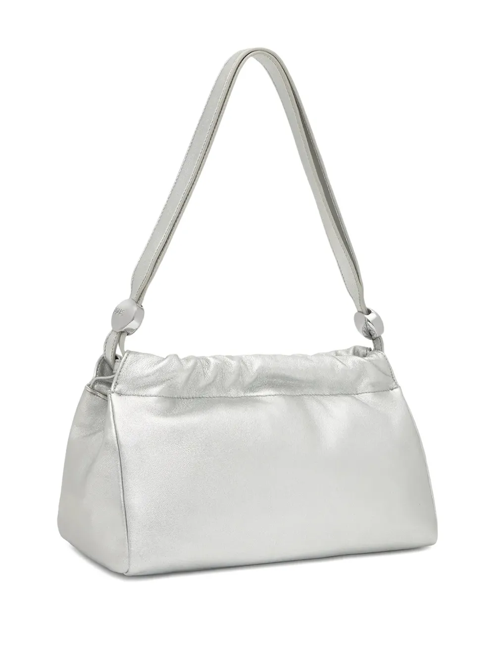 Tous Gloss Gathered Leather Shoulder Bag In Gray