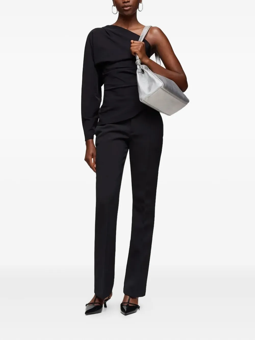 TOUS Gloss gathered leather shoulder bag - Grijs