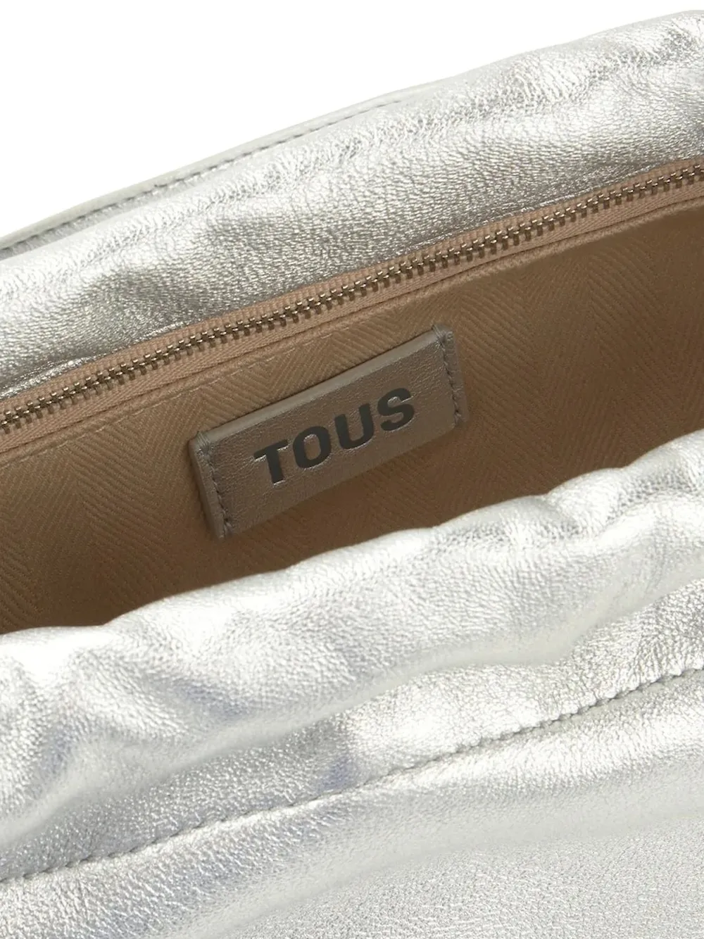 Tous Gloss Gathered Leather Shoulder Bag In Gray