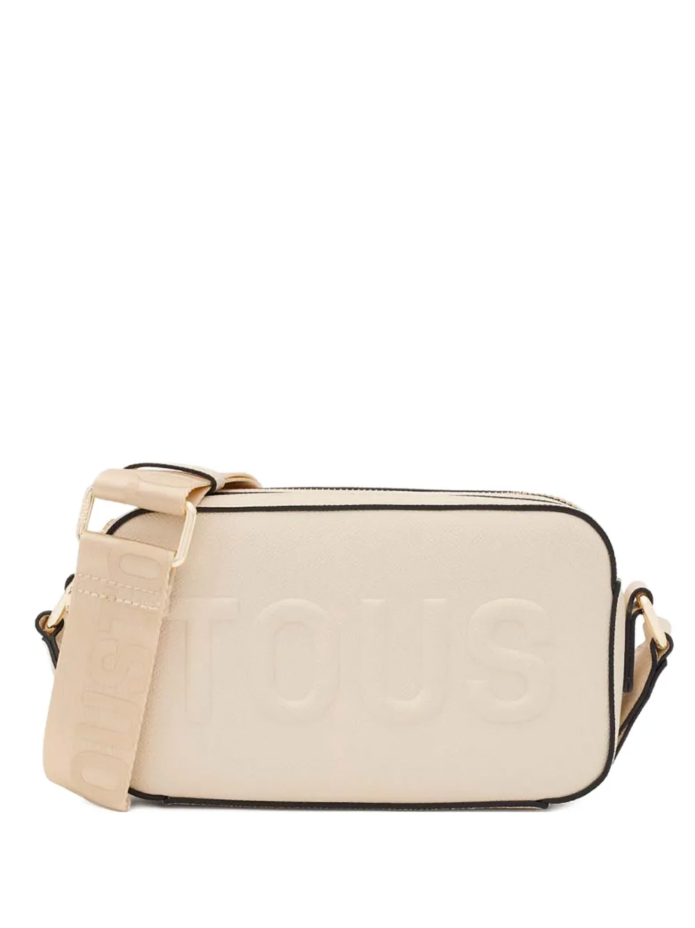 logo-embossed double-zip cross body bag