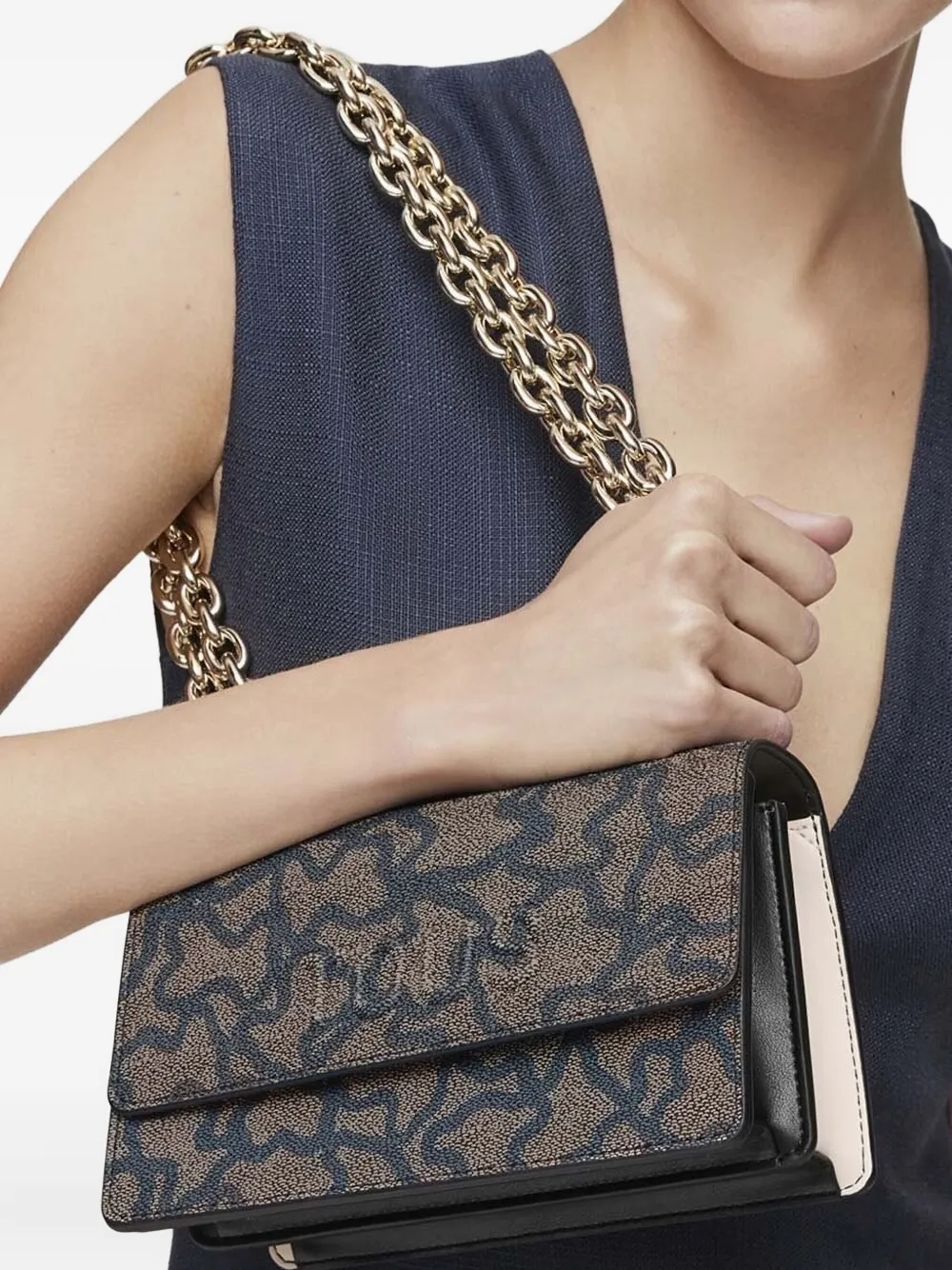 Tous Bear-print Chain-strap Shoulder Bag In Brown