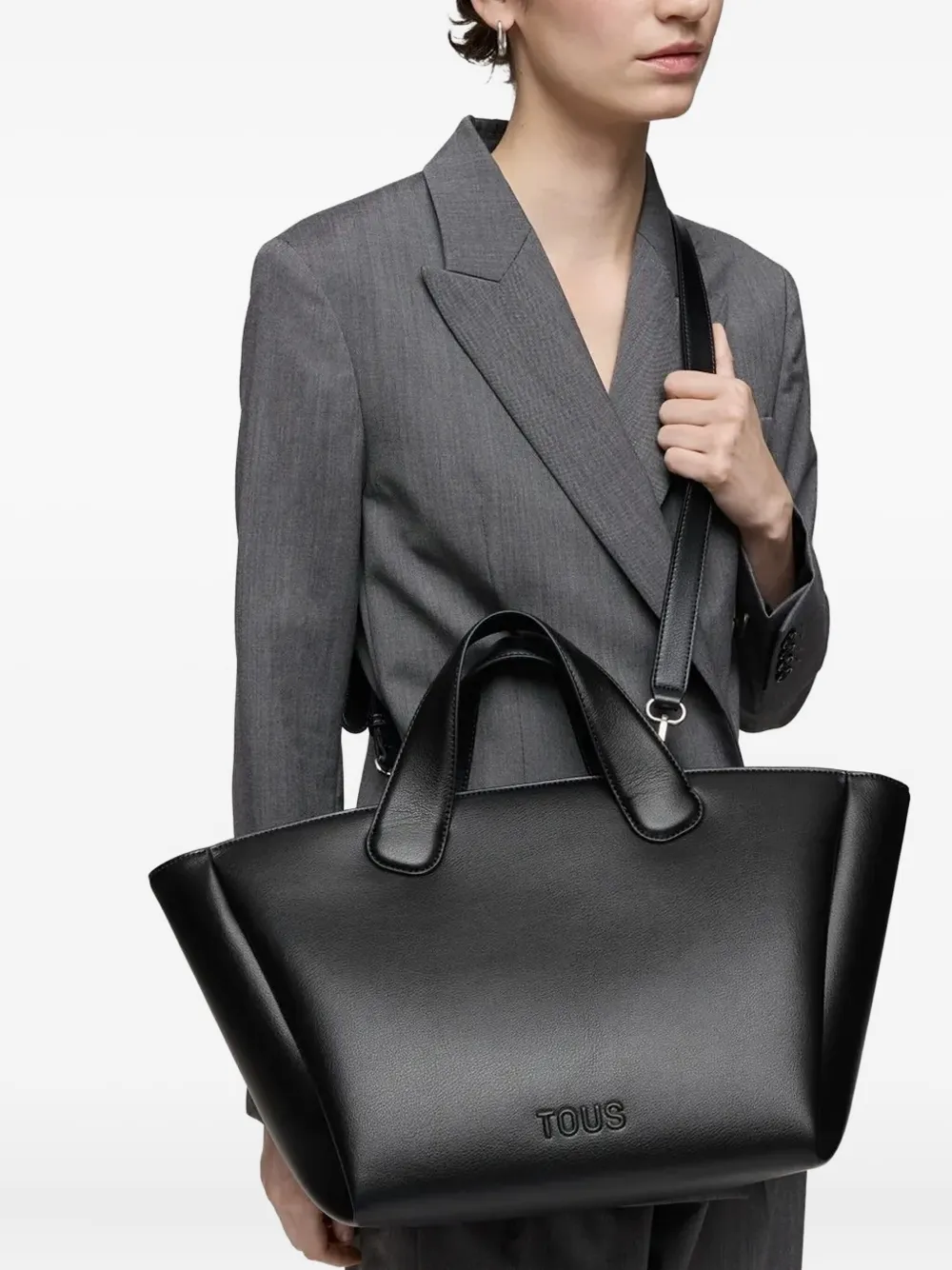 TOUS Bloom grote shopper met gewelfd handvat - Zwart