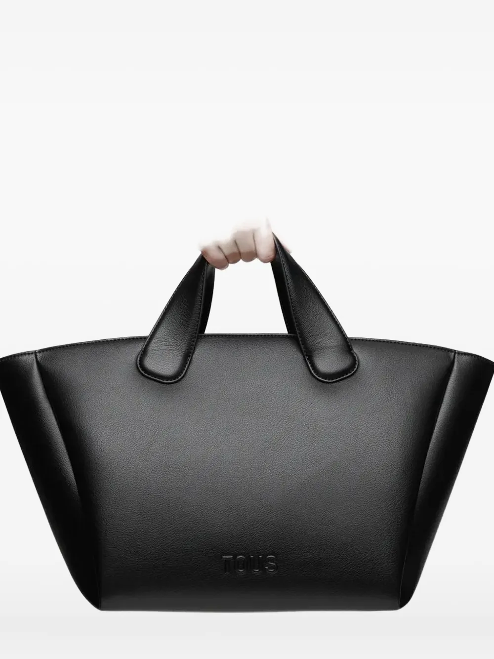 Tous Large Bloom Curved-handle Tote Bag In Black