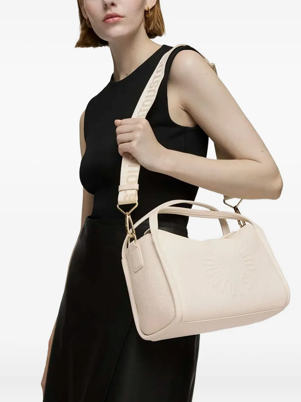 Tous Embossed-leather Shoulder Bag In Neutral