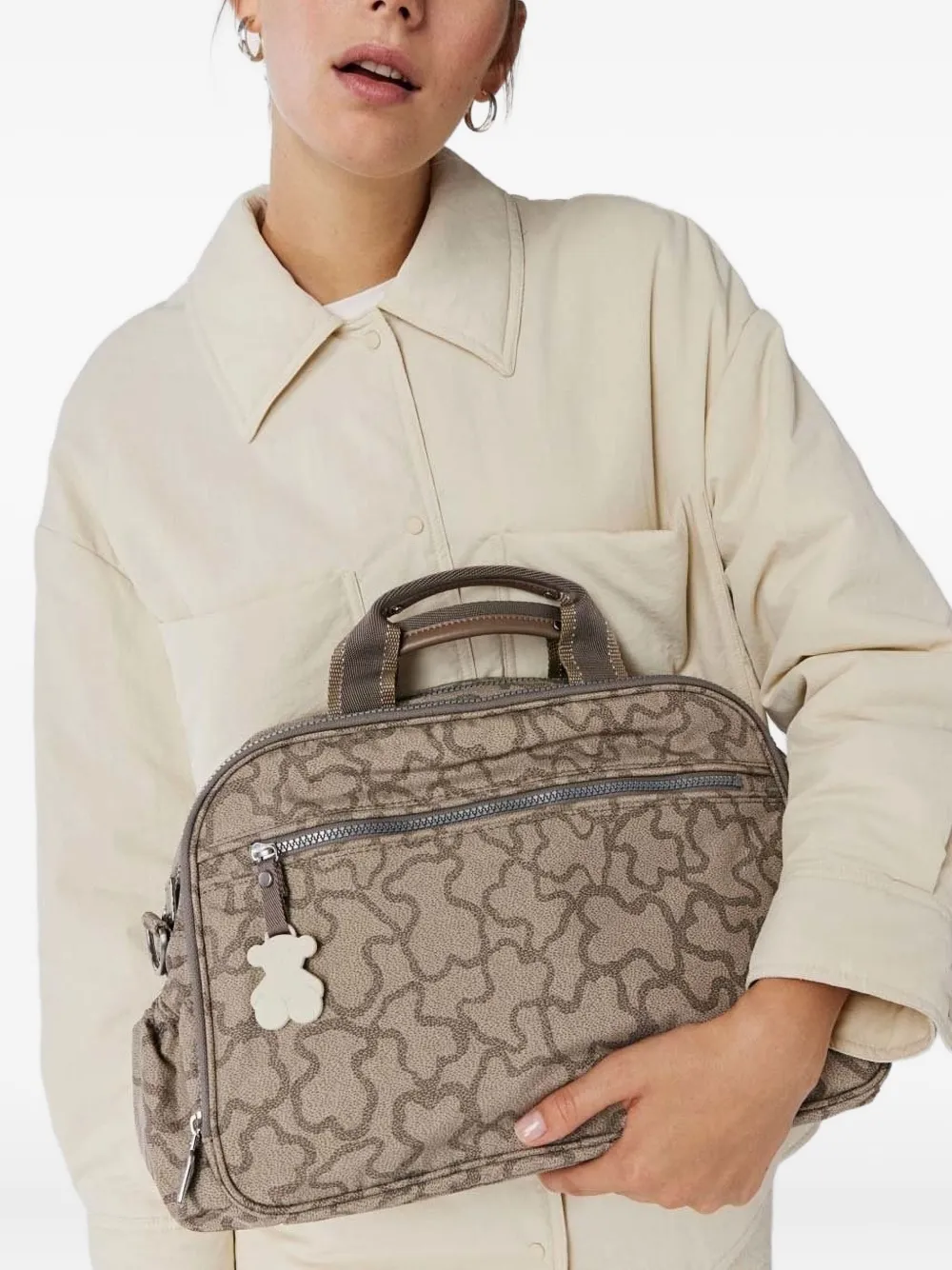 Tous Kaos Logo-print Satchel Bag In Neutral