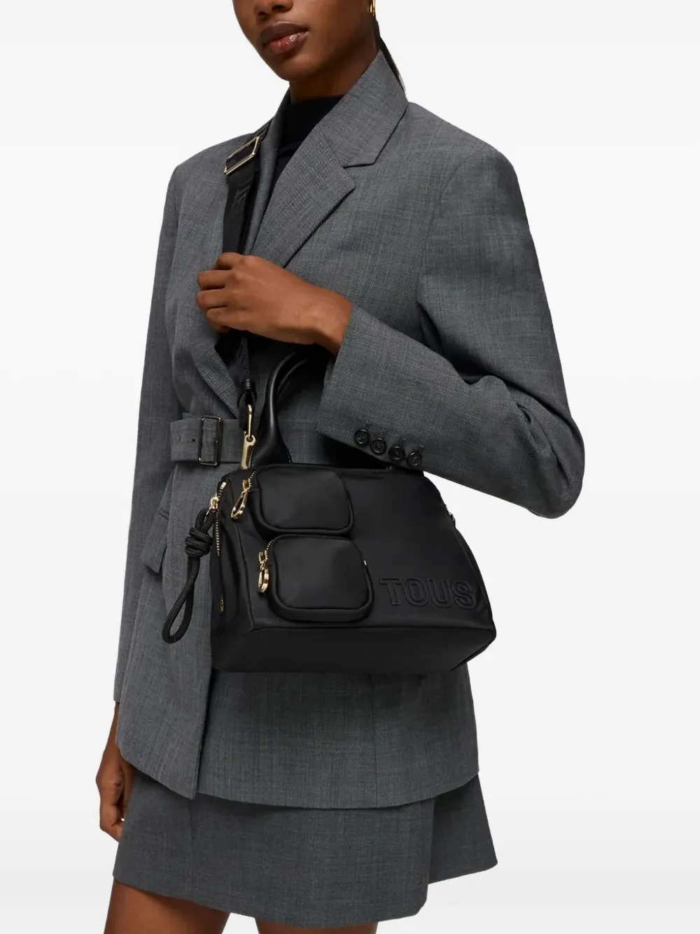 TOUS zip-pocket tote bag - Zwart