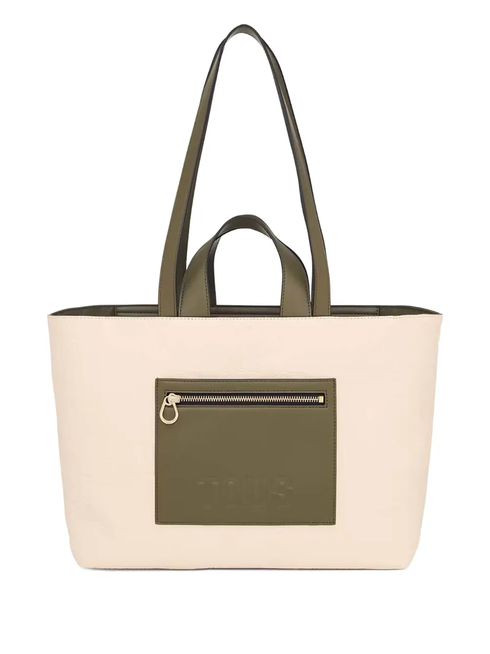 leather-trimmed tote bag