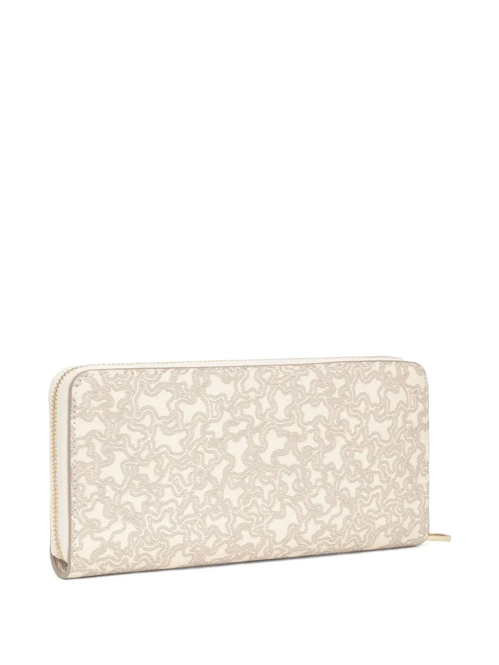 TOUS Portemonnee met rits en bloemen - Beige