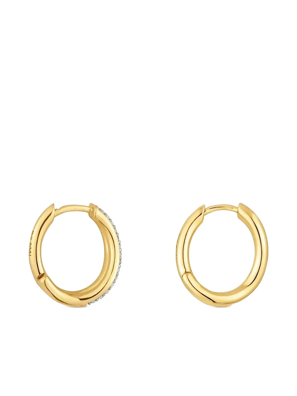 TOUS ダイヤモンド フープピアス 18Kイエローゴールド - ゴールドトーン TOUS ダイヤモンド フープピアス 18Kイエローゴールド - ゴールドトーン