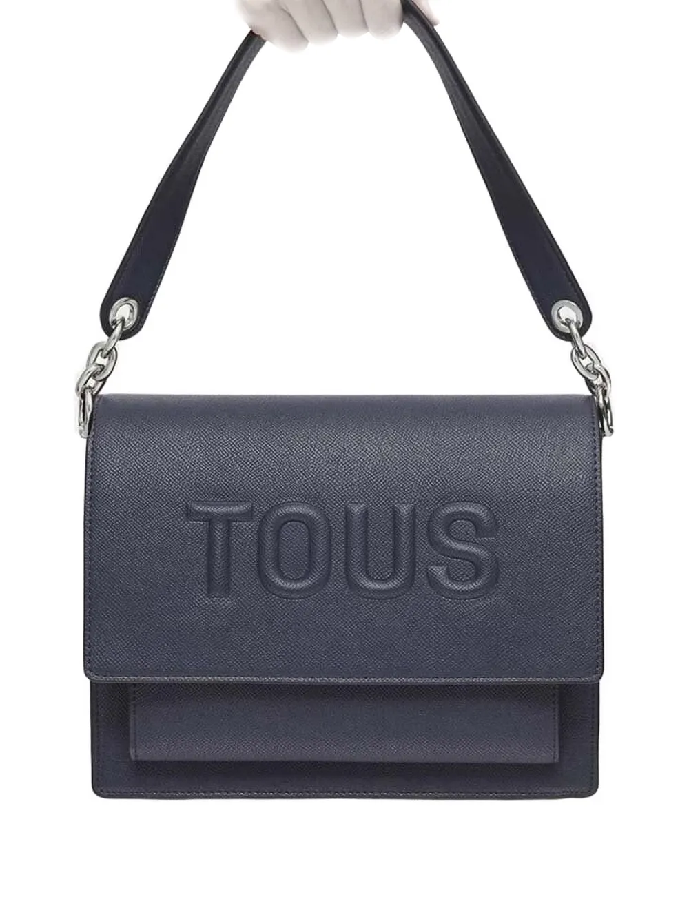 Tous Medium Audree Embossed-logo Satchel In Blue