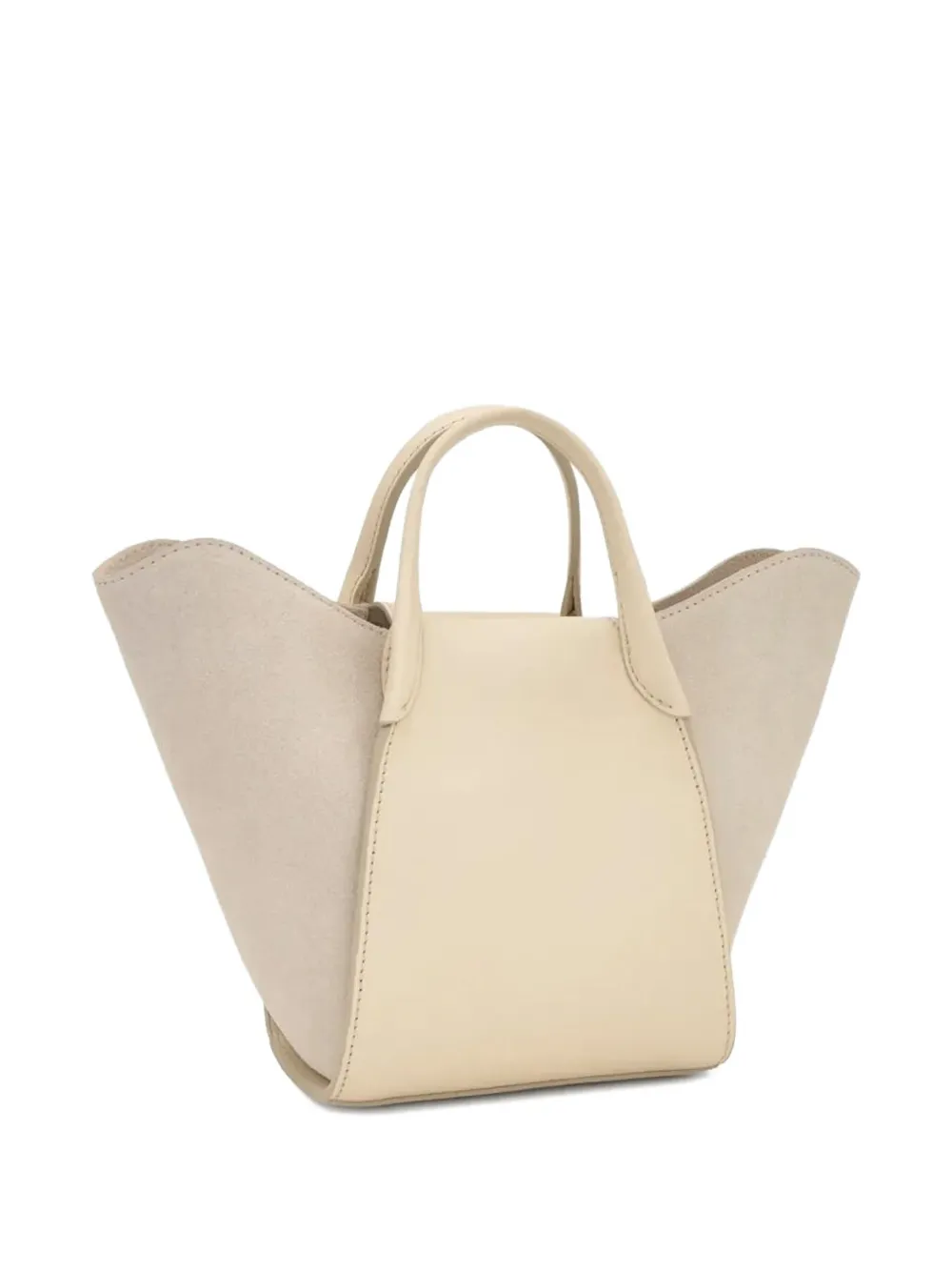 Tous Tulip Suede-panel Leather Tote Bag In White